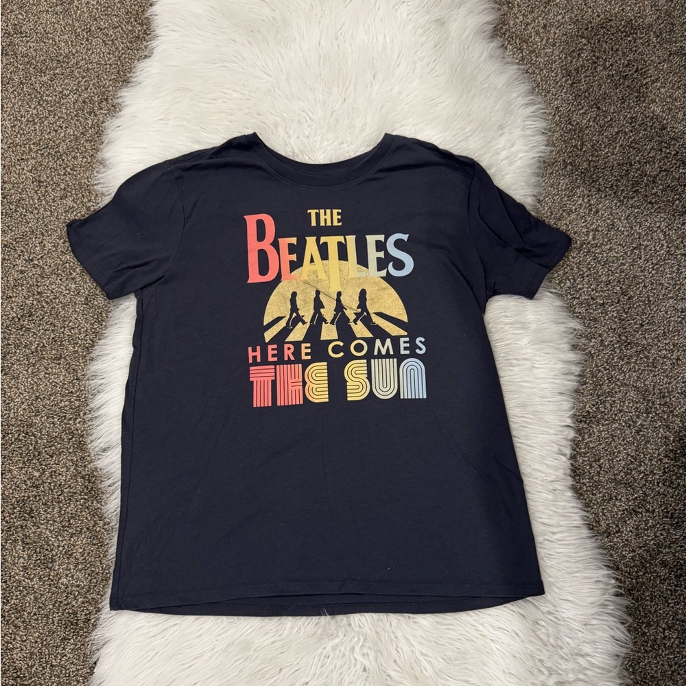 Time and Tru Navy Beatles Graphic Tee